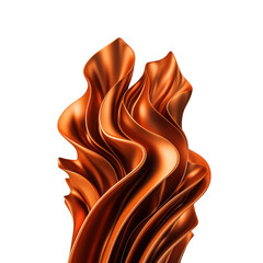 Poster - Stylized orange flame, white isolate background