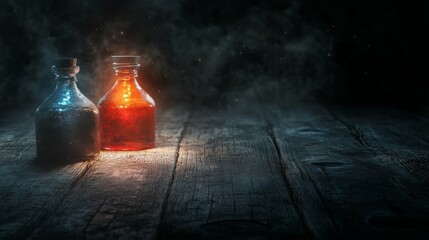 Two mystical potion bottles