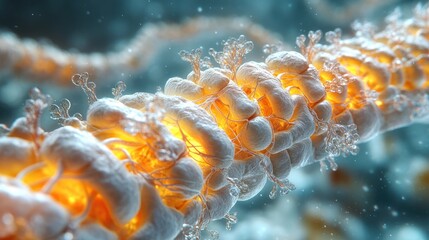 Poster - Detailed visualization of a biological structure with glowing elements.