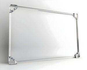 Poster - Sleek Acrylic Blank Sign with Futuristic Silver Accents for Customization