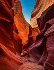 Canvas Print - Red rock canyon with blue sky