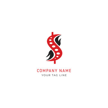 S letter logo colourful design with eps file file