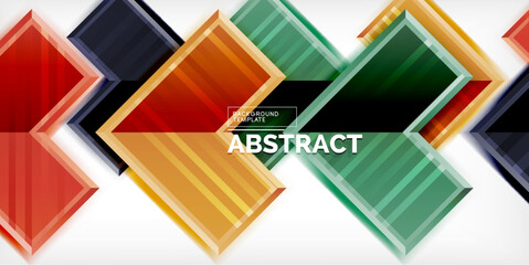 Aufkleber - Arrow symbols created with 3d effects and line texture geometric abstract background