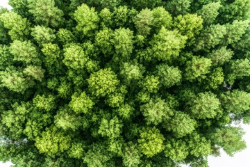 Aufkleber - Evergreen forest aerial view, a stunning aerial perspective of a vast evergreen forest, revealing the dense canopy and the expanse of green,