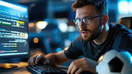 Poster - Technician Working with Sports Data and Technology