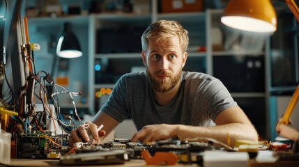 Poster - Technician Working on Data Recovery Solutions