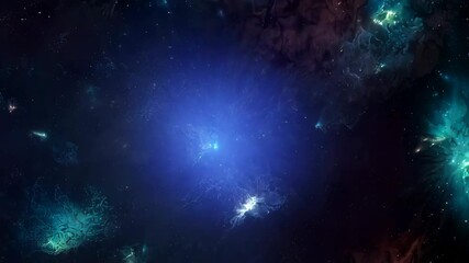 vibrant and surreal cosmic dreamscape artwork with colorful nebula, stars, and celestial elements in