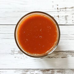 Wall Mural - Gazpacho in a glass on wood table