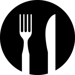 Restaurant icon hotel vector black and white color. Cutlery icon. Spoon, knife, fork