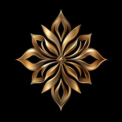Poster - Luxury gold Embossed icon isolated On black Background