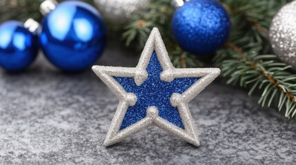 Close-Up of Dreidels on a Christmas Tree Decoration