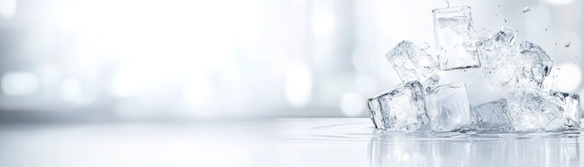 Wall Mural - refreshing ice cubes submerged in crystalclear water, a captivating display of coolness