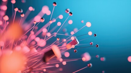Poster - A visual representation of data packets being transmitted through the airwaves, depicting the invisible transfer of information enabled by wireless technology.