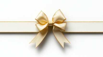 Wall Mural - Elegant white gift box with gold ribbon, a symbol of celebration and giving