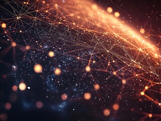 Aufkleber - Visualizing the Intricate Web of Global Communication Networks as an Interconnected Interstellar Landscape
