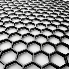 Poster - Black honeycomb structure extending on a white surface