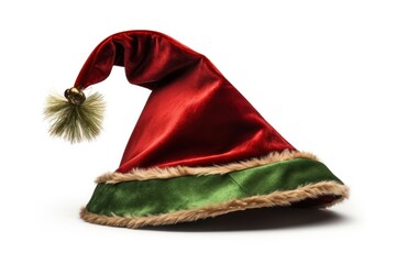 Poster - Christmas elf hat white background celebration decoration.