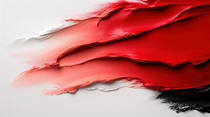 Aufkleber - Vivid brushstrokes of red and pink paints blend seamlessly, creating an abstract and energetic visual feast, evoking feelings of passion and creativity on canvas.