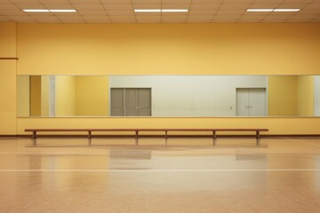 Wall Mural - Inside gym empty flooring architecture auditorium.