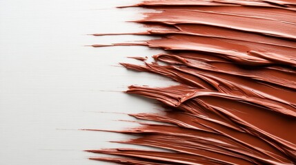 Aufkleber - Rich brown paint is textured across a blank canvas, showcasing the artistic beauty and creativity found in simple brushstrokes and earthy tones in art.