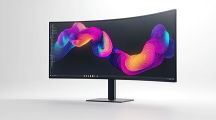 High-resolution digital monitor on a white background, perfect for creative or professional work setups.