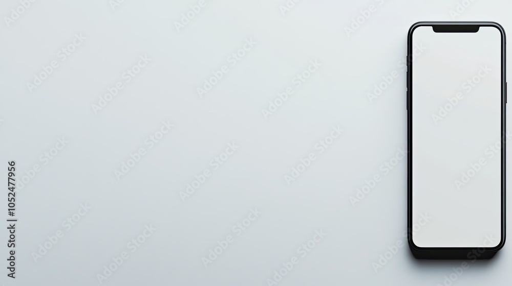 Smartphone with a sleek design, displayed on a white background to ...