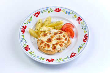 Sticker - meat and baked potato on the plate