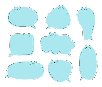 Vector set of funny speech bubbles with cats