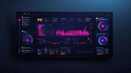Poster - Digital Dashboard with Colorful Data Visualizations