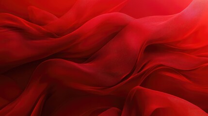 Poster - Flowing elegance the captivating dance of red textiles in motion