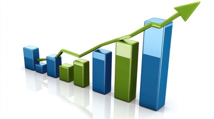 Aufkleber - Growing Success with Financial Growth Bar Graph