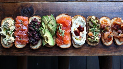 Poster - Gourmet Toast Spread with Fresh Ingredients