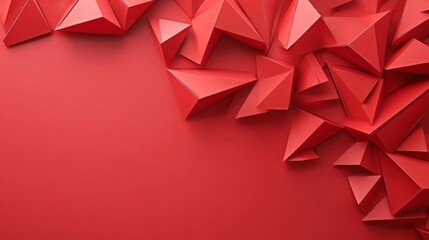 Poster - Dynamic red geometric composition exploring the intersection of form and color in contemporary design