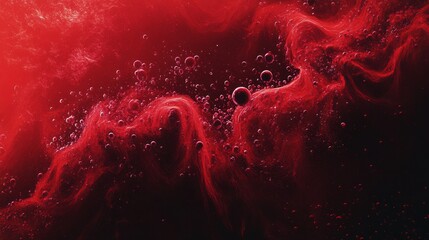 Poster - Exploring the ethereal beauty of red liquid patterns a journey through abstract art and fluid dynamics