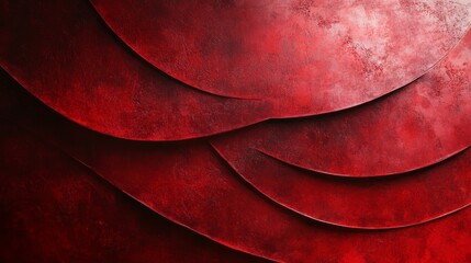 Poster - Elegant layers of deep red a visually striking abstract composition