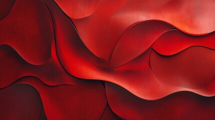 Poster - Dynamic flow of red waves an abstract exploration of texture and movement