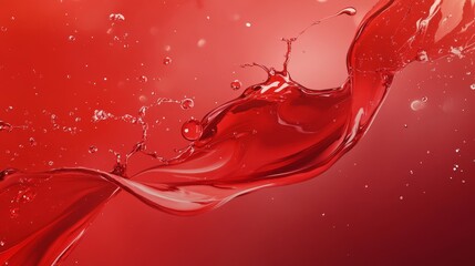 Poster - Captivating flow of red liquid a stunning visual representation of motion and color