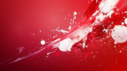 Poster - Dynamic red abstract art with splashes and brush strokes for creative inspiration and visual impact