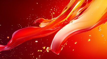 Poster - Vibrant flow of colorful liquid abstract art with bubbles and light reflections