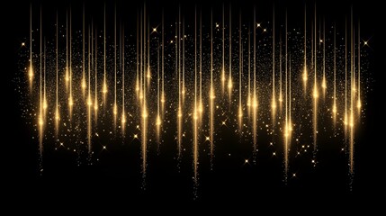 Poster - Shimmering Gold Sparkles on Black Background