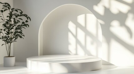 Poster - A serene indoor space featuring minimalist design and natural elements