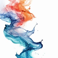 Aufkleber - Colorful ink flowing and mixing in water creating abstract shapes on white background