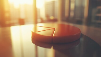 Poster - Business Growth Chart on Table at Sunset