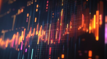 Poster - Colorful Digital Wave Pattern With Abstract Lines