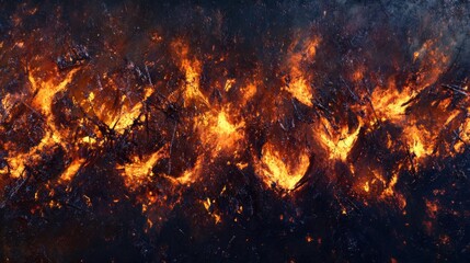 Aufkleber - Dynamic Flames and Fiery Abstract Background