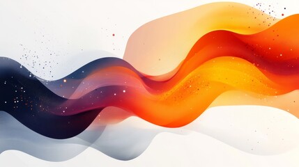 Fototapete - Abstract vector art with overlapping shapes, white background