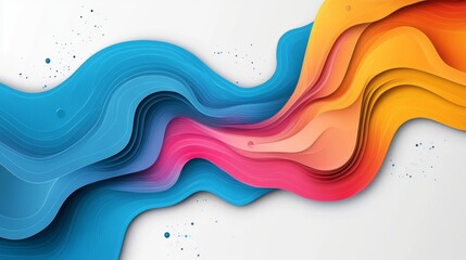 Fototapete - Abstract vector art with overlapping shapes, white background