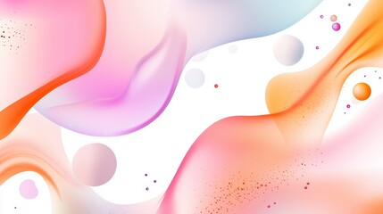 Poster - Colorful abstract design featuring flowing shapes and soft gradients in pink, orange, and blue tones, ideal for creative backgrounds