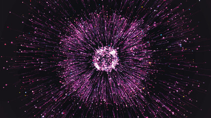 Wall Mural - colorful fireworks. air flight inside festive fireworks. celestial beauty of the universe, speed of 