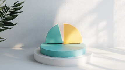 Aufkleber - Abstract Geometric Shapes with Soft Lighting